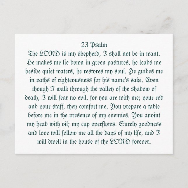 Cartão Postal 23 salmos (Frente)