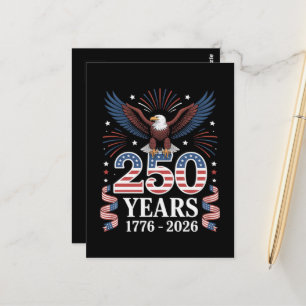 Cartão Postal 250º Aniversário EUA 1776 2026 Águia Patriótica
