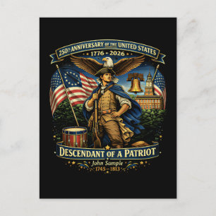 Cartão Postal 250º Aniversário EUA 1776–2026 Patrimônio American