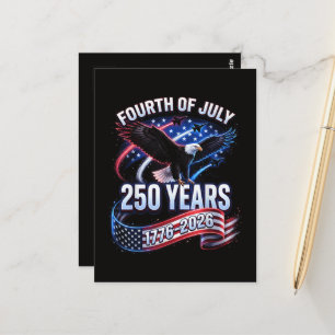 Cartão Postal 250º Aniversário EUA 1776-2026 Patriótico American