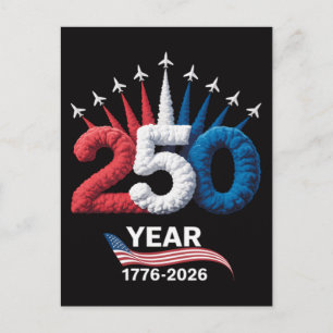 Cartão Postal 250º Aniversário EUA Patriótico 250 Anos