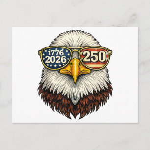 Cartão Postal 250 Aniversário EUA 1776-2026 Águia Careca Patriót