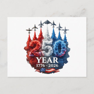 Cartão Postal 250 Anos Americano 250º EUA Patriótico 4 de Julho