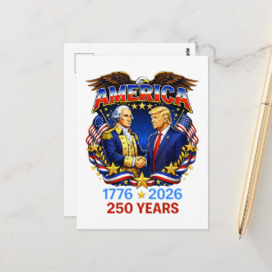 Cartão Postal 250 Anos da América Aniversário 250º