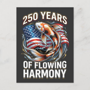 Cartão Postal 250 Anos de Harmonia Fluindo Peixes Koi