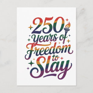 Cartão Postal 250 Anos de Liberdade Para Dominar LGBTQ 250º