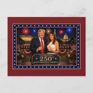 Cartão Postal 250 EUA Trump Melania Semiquincentenário 1776