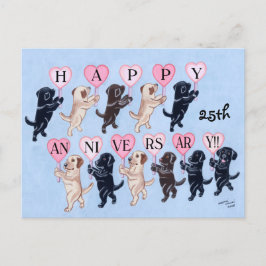 Cartão Postal 25 Anniversário Labrador Retrievers Pintura