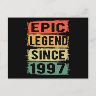 Cartão Postal 25 Anos Idade Aniversário 1997 Lendário Epico Aniv