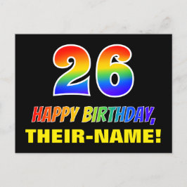 Cartão Postal 26.º aniversário: Negrito, Divertido, Simples, Arc