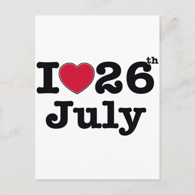 Cartão Postal 26 de julho, meu dia de aniversário (Frente)