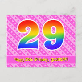 Cartão Postal 29º Aniversário: Listras e Corações Cor-de-Rosa, A