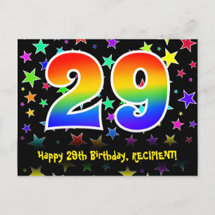 Cartão Postal 29º Aniversário: Padrão de Estrelas Divertidas, Ar