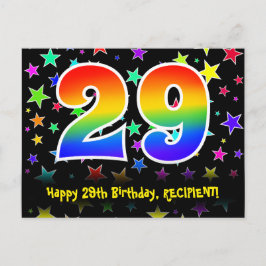 Cartão Postal 29º Aniversário: Padrão de Estrelas Divertidas, Ar