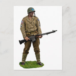 Cartão Postal 29.ª Divisão de Infantaria dos EUA - BAR Gunner
