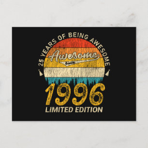 Cartão Postal 29 Anos Bday Retro Incrível Presente de Aniversári