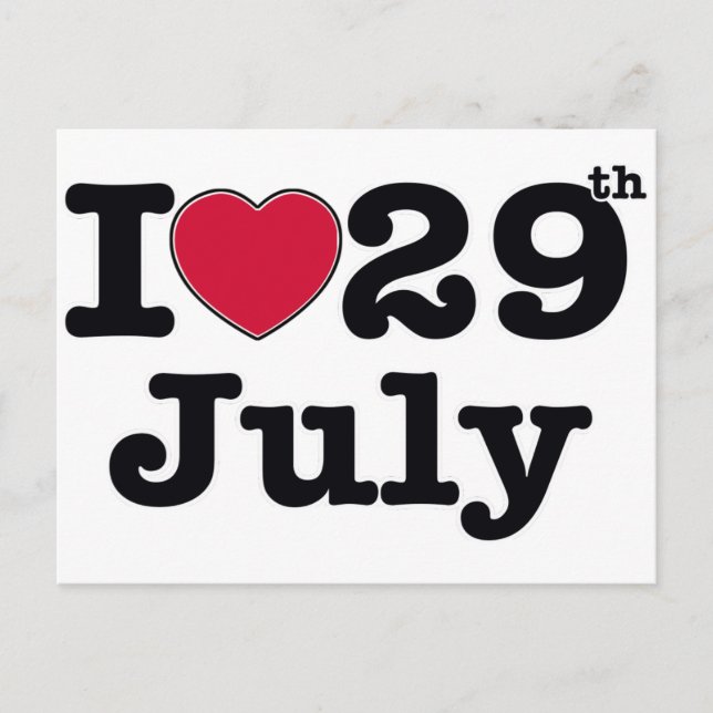 Cartão Postal 29 de julho meu dia de aniversário (Frente)