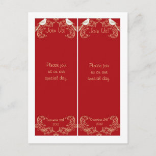 Cartão Postal 2 Bookmarks de aves amadoras Crimson/Creme