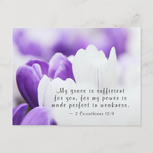 Cartão Postal 2 Corinthians 12:9 Minha graça é suficiente para v (Frente)