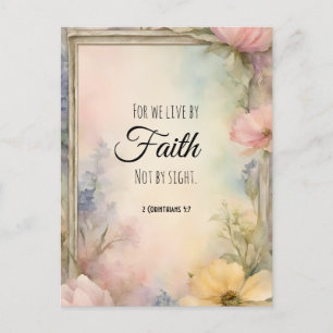 Cartão Postal 2 Corinthians 5:7 Bíblias Cristã Verdadeira Arte