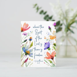 Cartão Postal 2 Corintianos 3:17 Bíblia da liberdade Versa