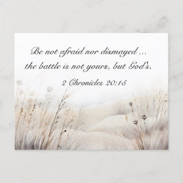 Cartão Postal 2 Crônicas 20:15 A batalha é a Bíblia de Deus Vers