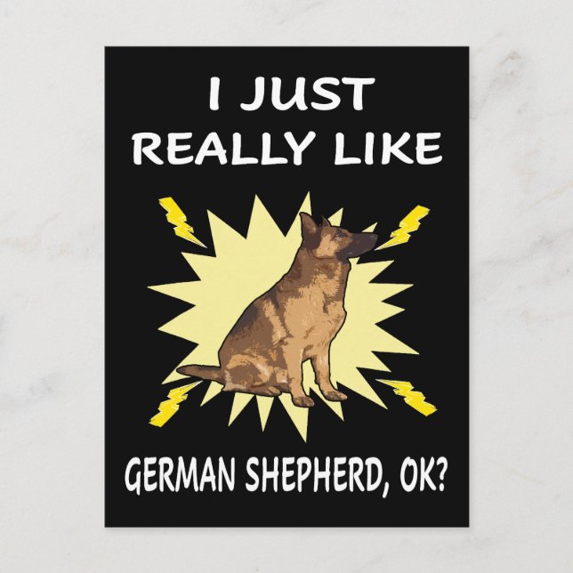 Cartão Postal 2 Eu Gosto Muito Do German shepherd OK (Frente)