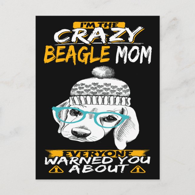 Cartão Postal 2 Eu sou a louca Beagle Mãe (Frente)