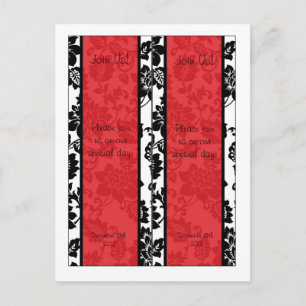 Cartão Postal 2 Favoritos de Casamento tema damasco Floral Preto