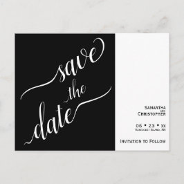 Cartão Postal 2 Painel Casamento Preto e Branco Mínimo Salvar a