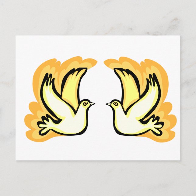 Cartão Postal 2 pombas da tartaruga (Frente)