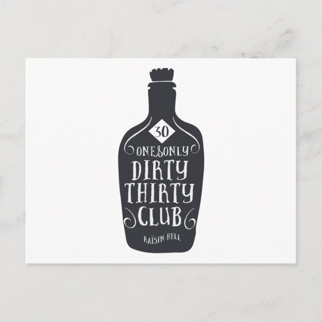 Cartão Postal 30 Aniversário 30 Anos Suja 30 (Frente)