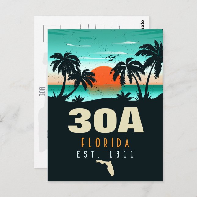 Cartão Postal 30a Rota Flórida Retroativa Souvenirs 60s (Frente/Verso)