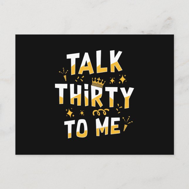 Cartão Postal 30th Birthday | Talk Thirty To Me (Frente)