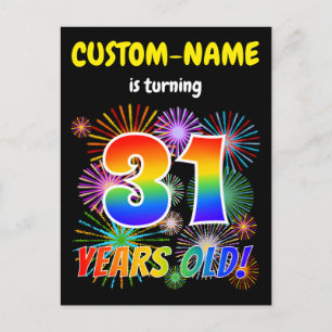 Cartão Postal 31º aniversário - Fogos de artifício divertidos