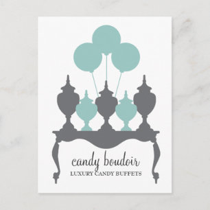 Cartão Postal 311 Candy Boudoir Rococo Robin Egg Blue & Cinza Po
