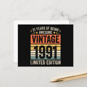 Cartão Postal 31 Anos Sendo Incrível Vintage 1991