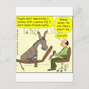 Cartão Postal 321 burro gênio inteligente a$$