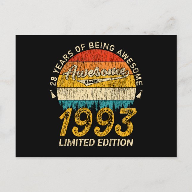 Cartão Postal 32 Anos Cumpleaños 1993 Incrível Presente de 32º A (Frente)