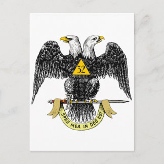 Cartão Postal 32nd Degree Scottish Rite Black Eagle