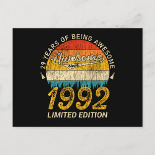 Cartão Postal 33 Anos Aniversário Retro Incrível Presente de 33º