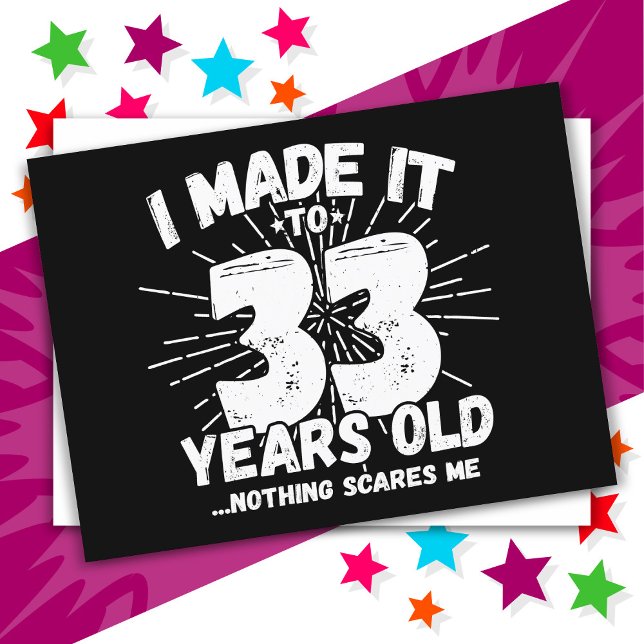 Cartão Postal 33 Anos de Idade Sarcástico Meme Engraçado 33º Ani (Criador carregado)