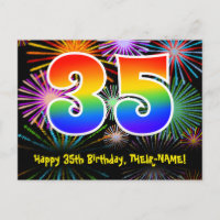 35º Aniversário – Padrão Divertido de Fogos de Art