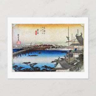 CARTÃO POSTAL 35. 吉 田 宿, 広 重
