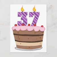 37 anos de idade no Bolo de Aniversário