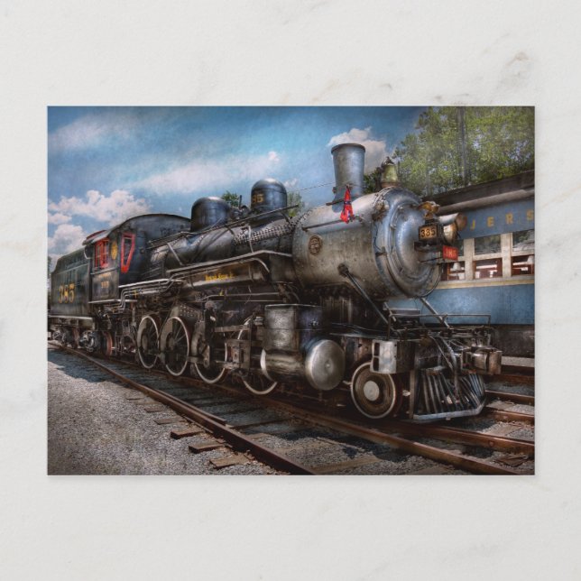 Cartão Postal 385 - Trem - Vapor - 385 totalmente restaurado (Frente)