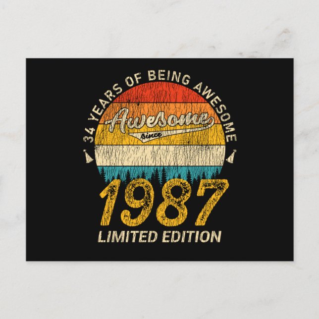 Cartão Postal 38 anos 1987 Retro Incrível 38º presente de aniver (Frente)