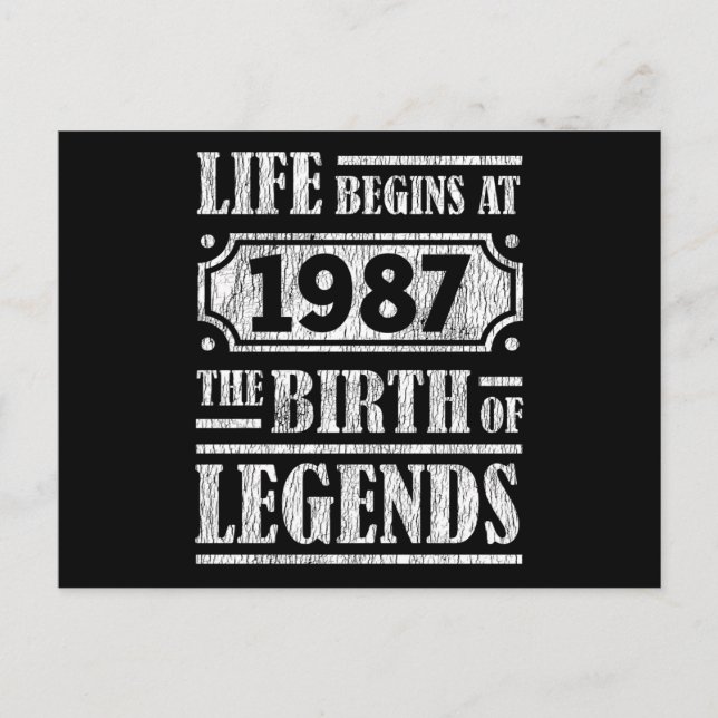 Cartão Postal 38 Anos De Idade 1987 Nascimento Da Legenda 38º An (Frente)