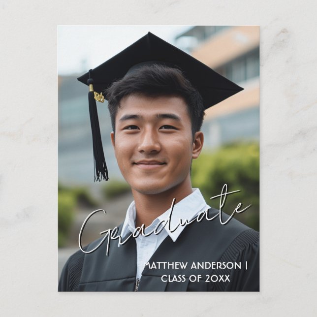 Cartão postal 3 de foto e convite personalizado de (Frente)