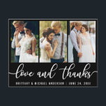 Cartão Postal 3 Foto: White Script de Obrigados de Amor Moderno<br><div class="desc">Cartão-postal de fotos e Obrigados de casamento modernos 3</div>
